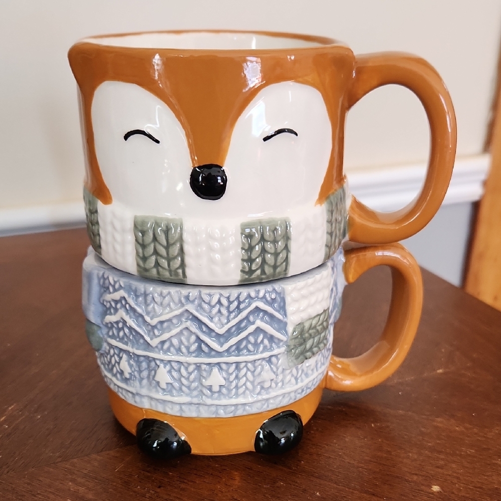 Cute Stackable Fox Mugs